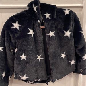 🤩 SOFTEST STAR ⭐️ Fur Coat hoodie, Jersey Lined Size 8